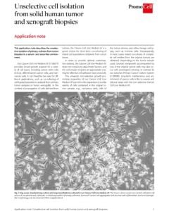 Unselective cell isolation from solid human tumor and xenograft biopsies