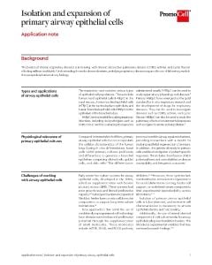 Isolation and expansion of primary airway epithelial cells