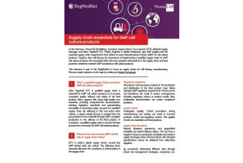 Supply chain essential for GMP cell culture products - expert interview