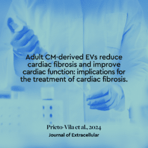 Citation of Prieto-Vila et al., (2024): Adult CM-derived EVs reduce cardiac fibrosis and improve cardiac function: implications for the treatment of cardiac fibrosis.