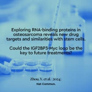 Citation of Zhou,Y et al., (2024): Exploring RNA-binding proteins in osteosarcoma reveals new drug targets and similarities with stem cells. Could the IGF2BP3-Myc loop be the key to future treatments?