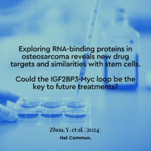 Citation of Zhou,Y et al., (2024): Exploring RNA-binding proteins in osteosarcoma reveals new drug targets and similarities with stem cells. Could the IGF2BP3-Myc loop be the key to future treatments?