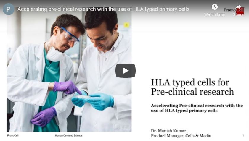 Accelerating pre-clinical research with the use of HLA-typed primary cells